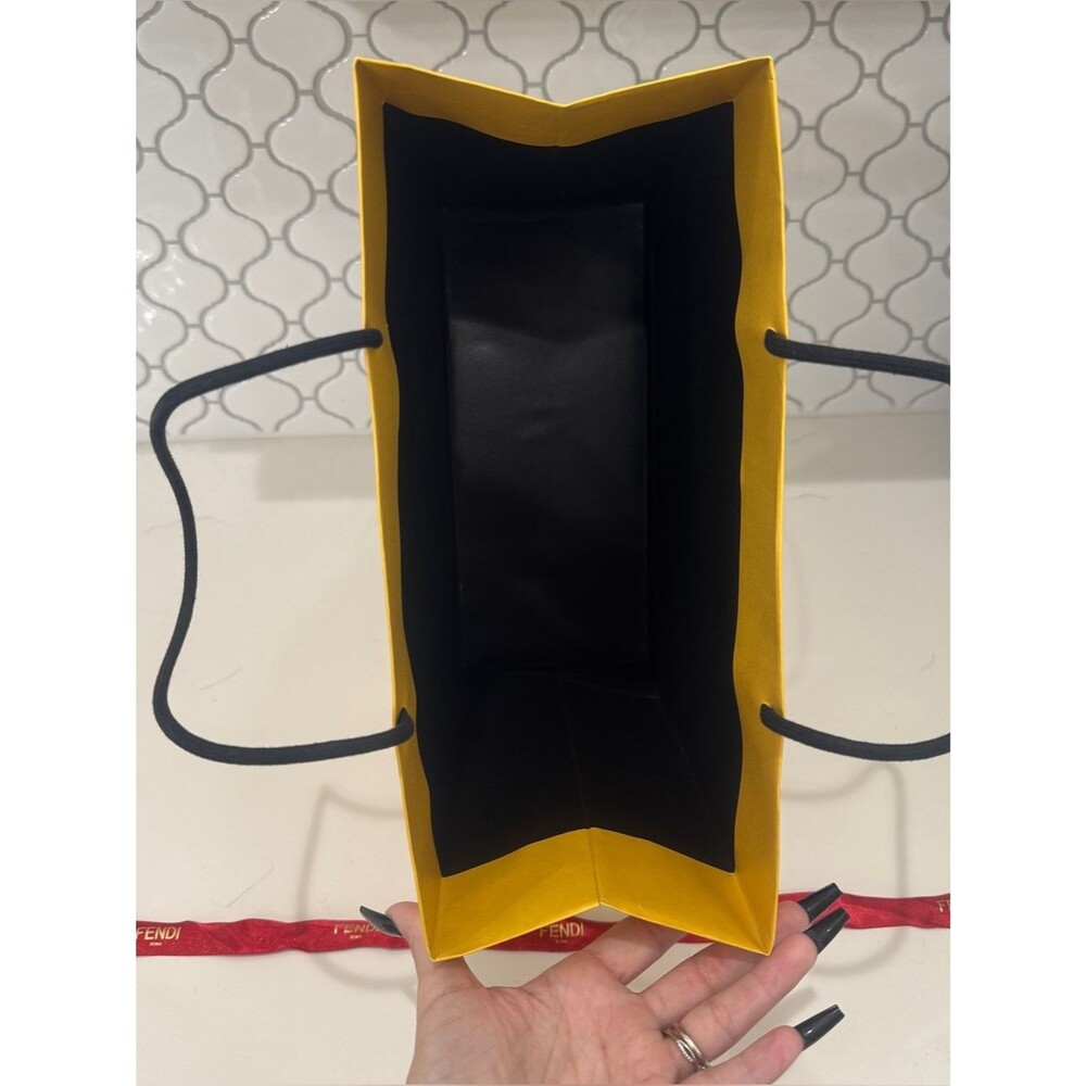 Authentic Fendi Roma Large Hard Sided Boutique Shopping Gift Bag w/ Ribbon - Picture 3 of 10